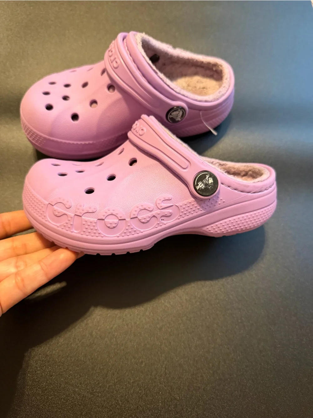 CROCS Kids Fuzz Lined Clog - Light Pink